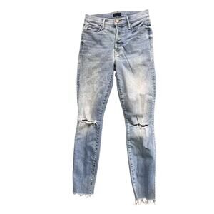 MOTHER Light Blue Ankle & Cropped Jeans